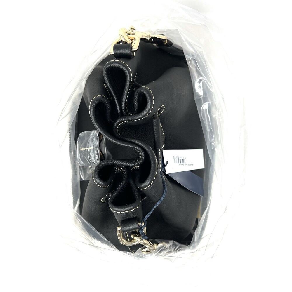 Dooney & Bourke Sorrento Drawstring Shoulder Bag BLACK Leather NWT $328 Bucket - Picture 11 of 16